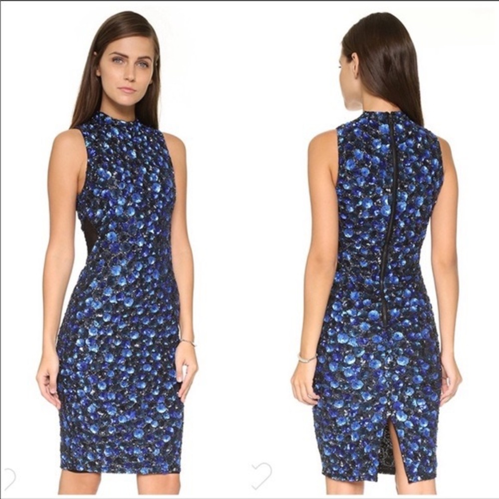 Alice + Olivia “Ivana” Blue Sequin midi dress Size 4